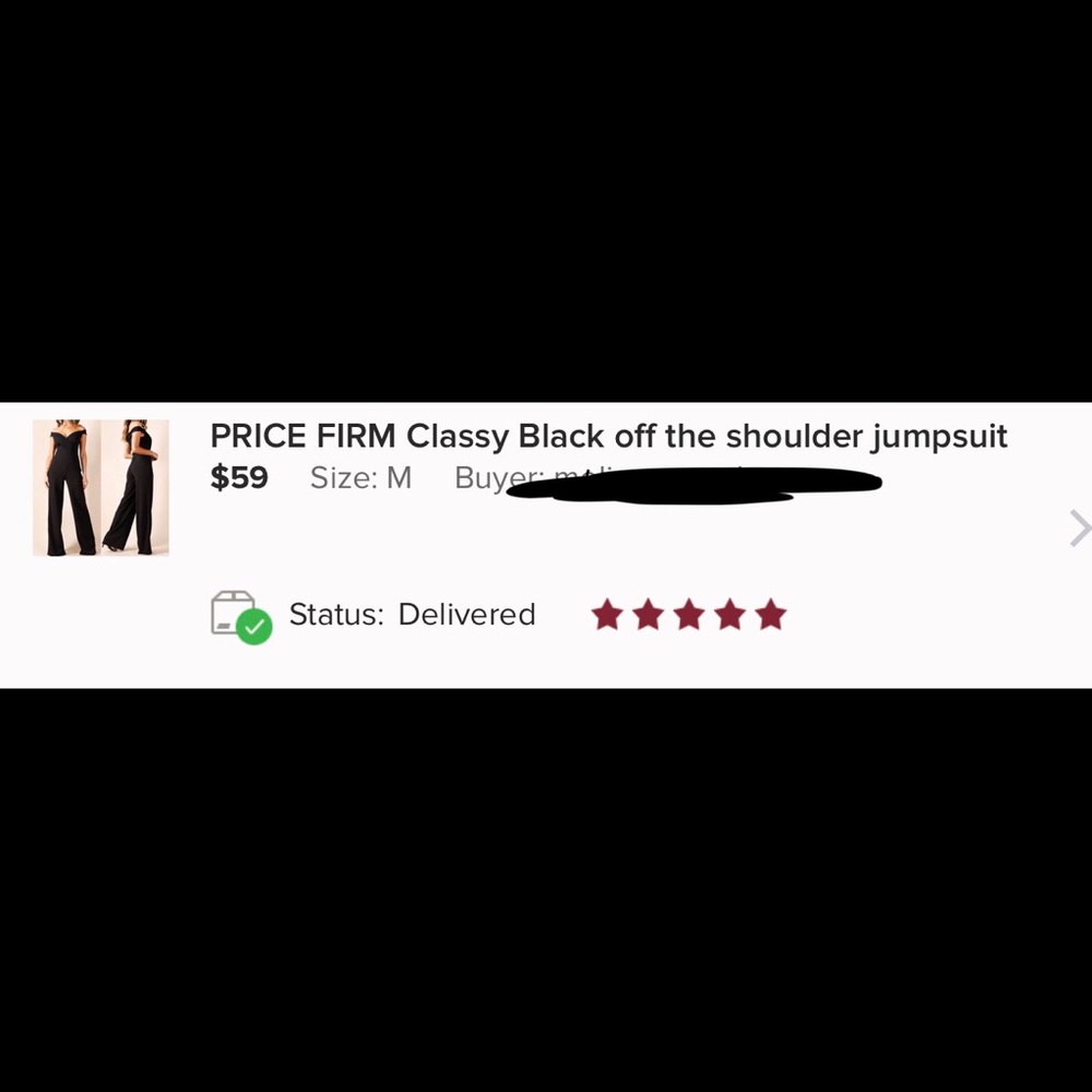 PRICE FIRM Classy Black off the shoulder jumpsuit - Picture 4 of 4
